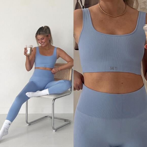 Set Active Sculptflex‎ Leggings Size S/M Blue Stone - Picture 1 of 5